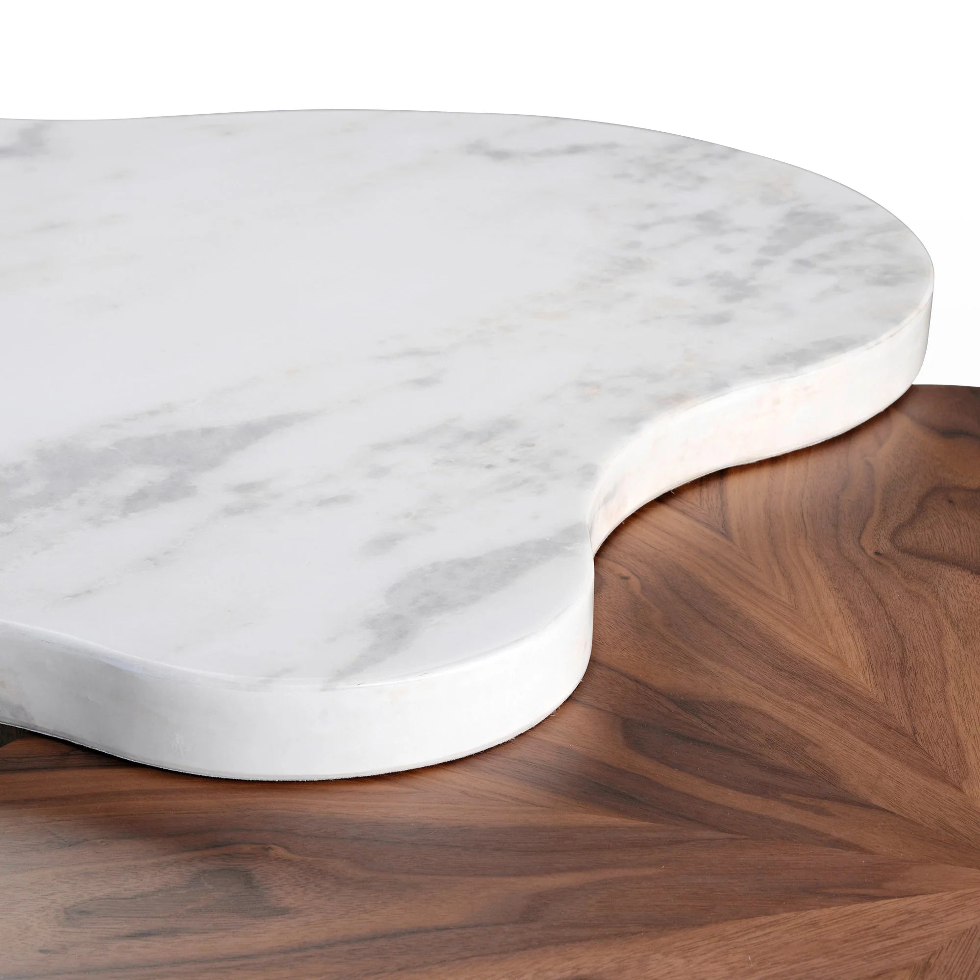 Cloud Shape Solid Wood Coffee Table Set