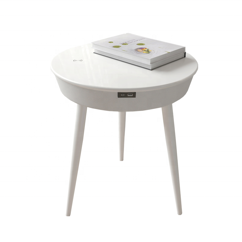 Round Smart Side Table for Living Room