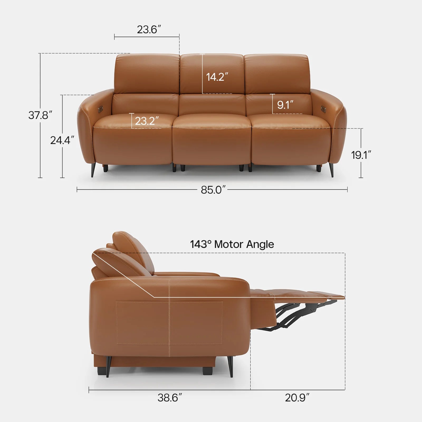 Sofá reclinable AeroStretch Power Zero