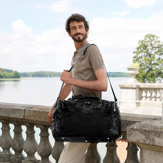 Leather Duffel Travel Bag