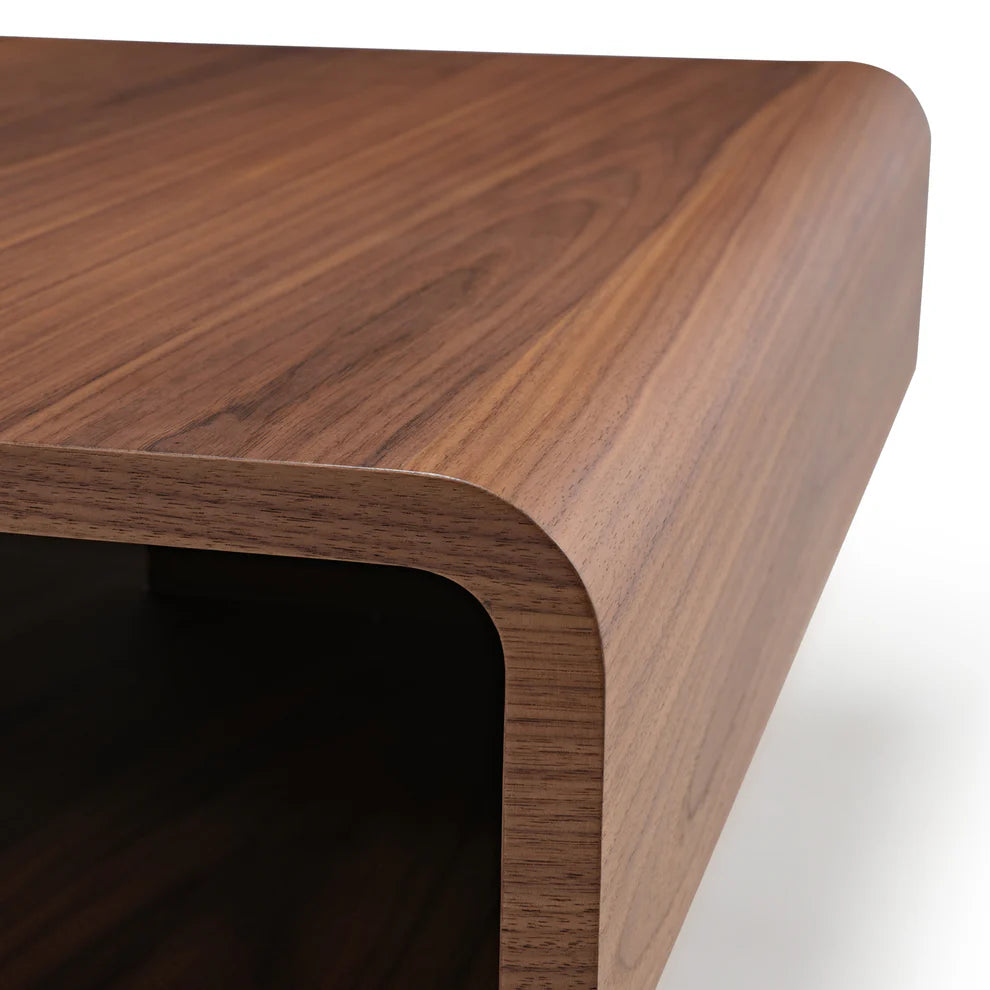 Walnut Rounded Retangular Coffee Table