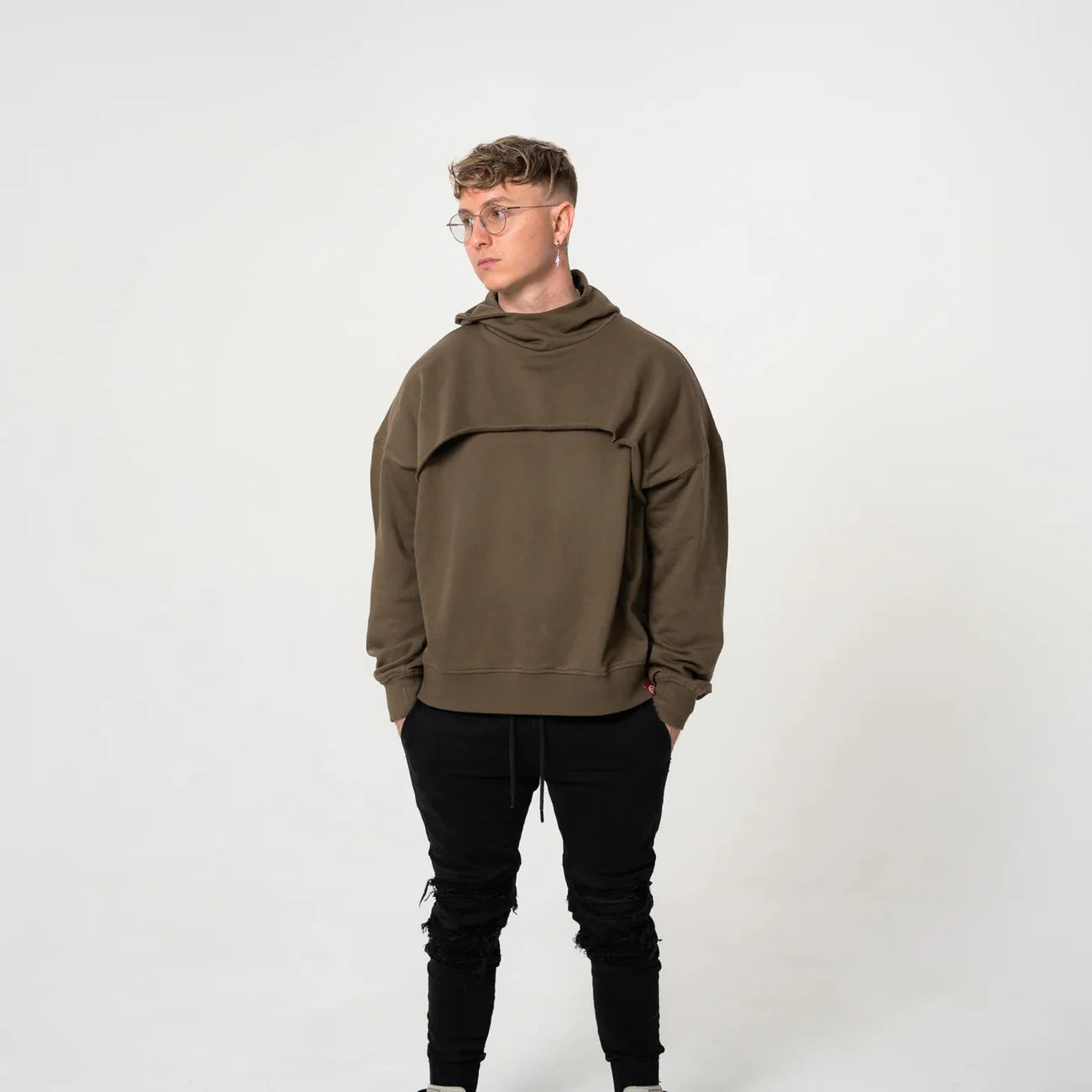 Oversized Anime Khaki Hoodie