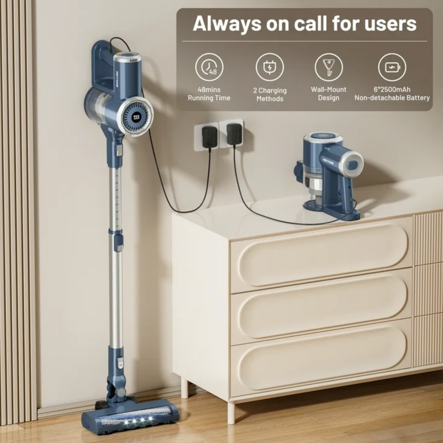 Prettycare Cordless Stick Vacuum Cleaner